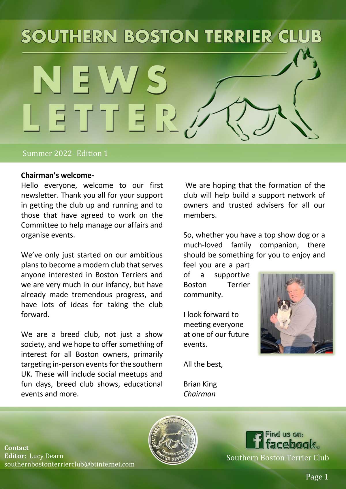 SBTC Newsletter #1 cover